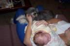 Mom and her two babies....Greyson and Savannah. (98kb)