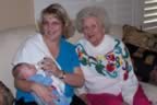 Jennifer, Great Grandma Wilma and Greyson (113kb)